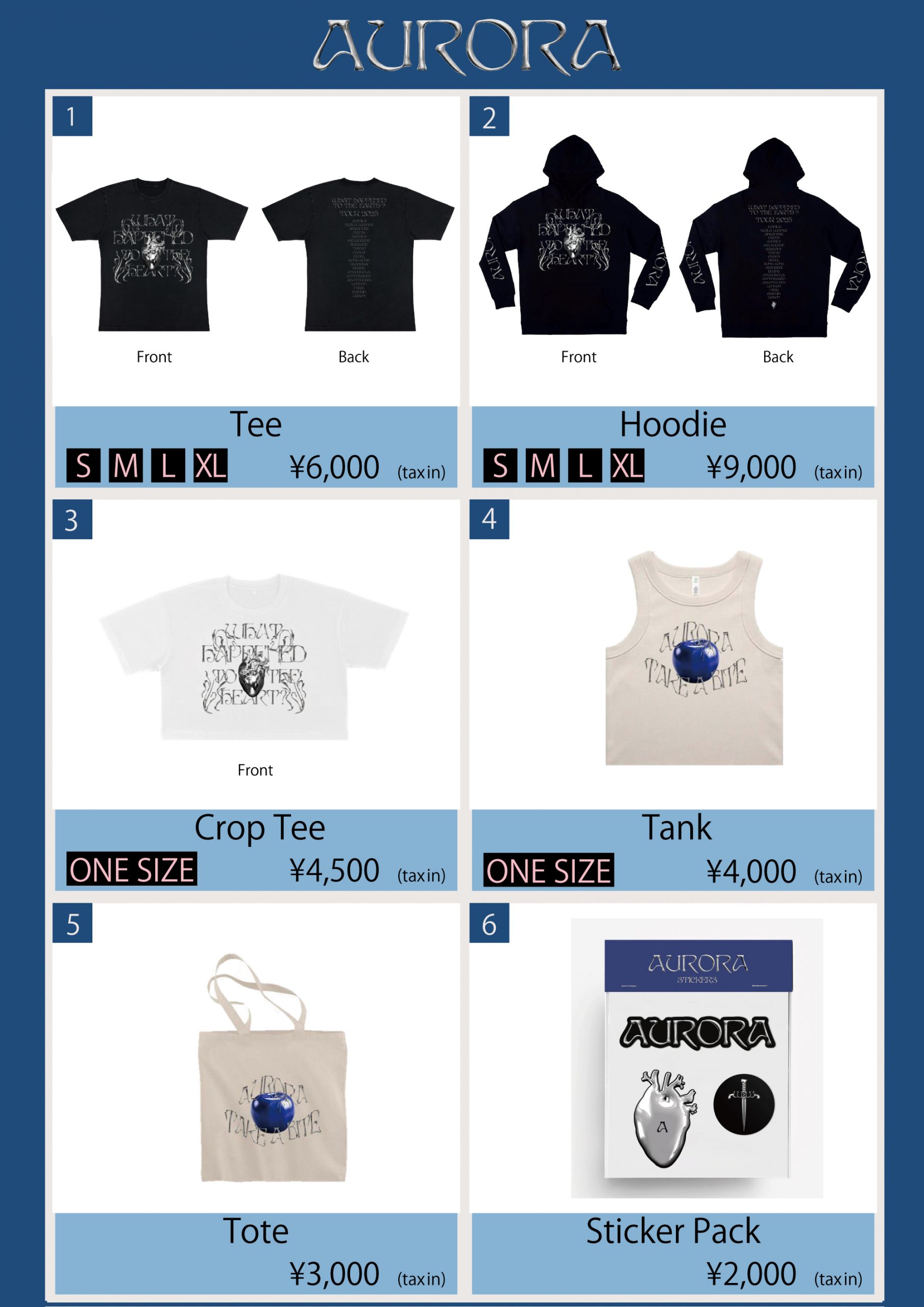 来日公演の会場で販売されるオフィシャルグッズのラインナップが公開