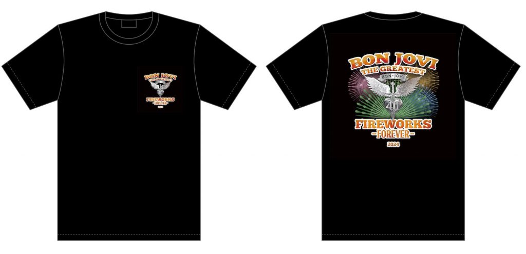 ボン・ジョヴィ花火”各公演のグッズ付きチケットのTシャツとCDの詳細が 