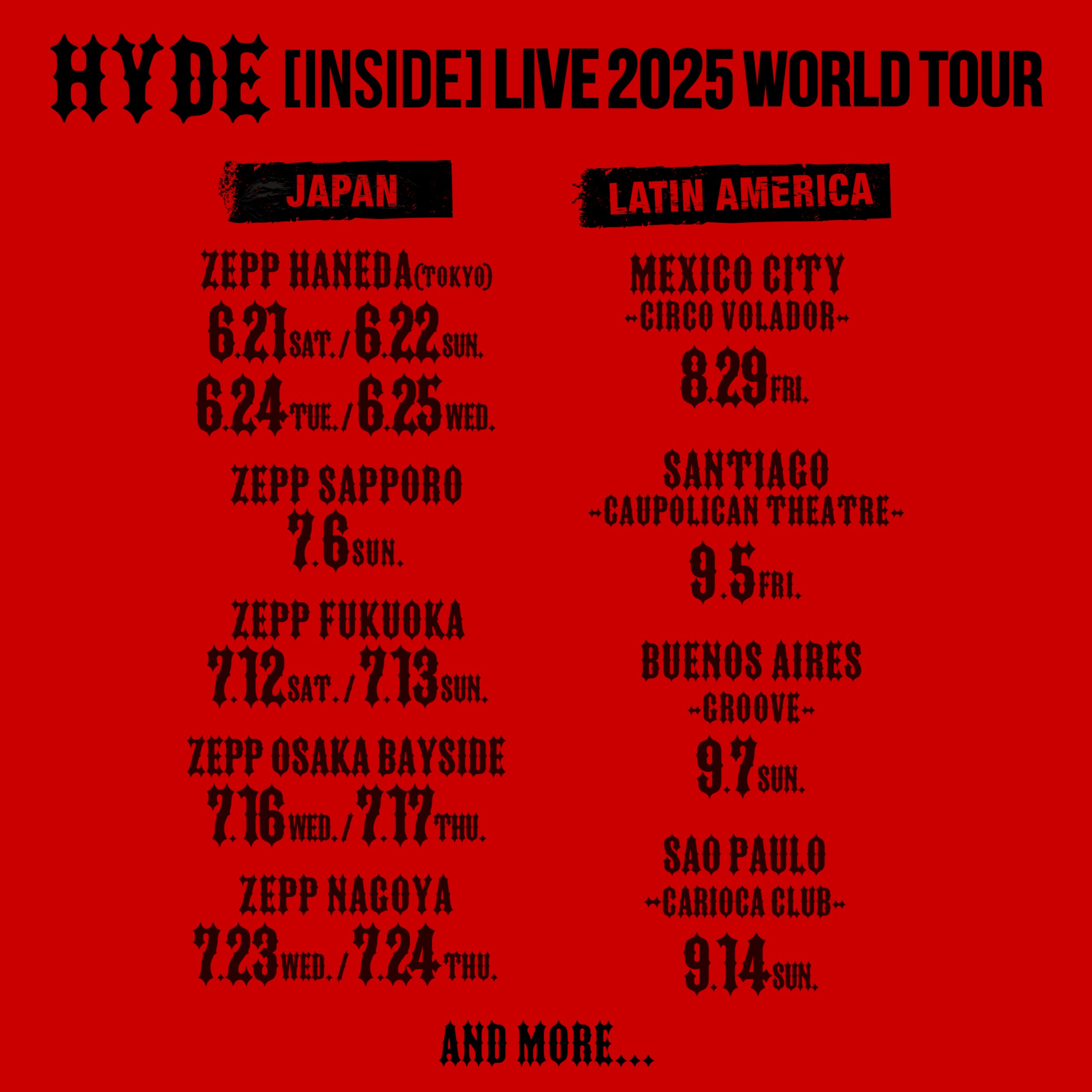 HYDE LIVE 0 WORLD [INSIDE] TOUR - – STORE ONLINE -JAPAN EXPO FINAL 