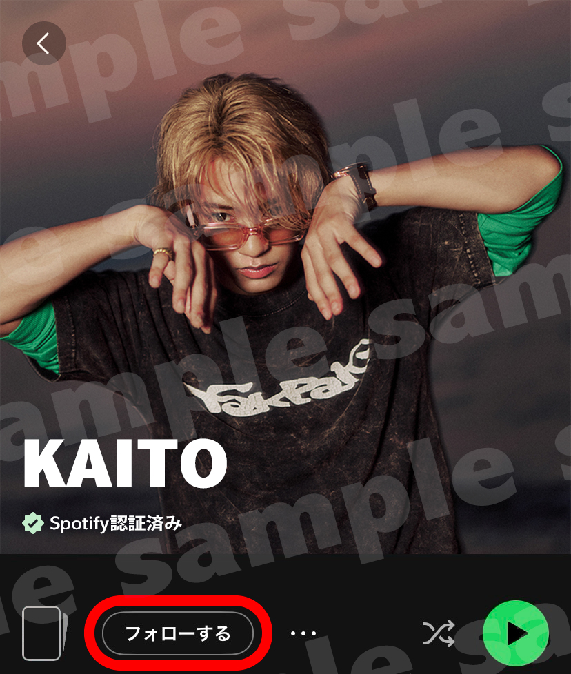 Soptify フォローサンプル