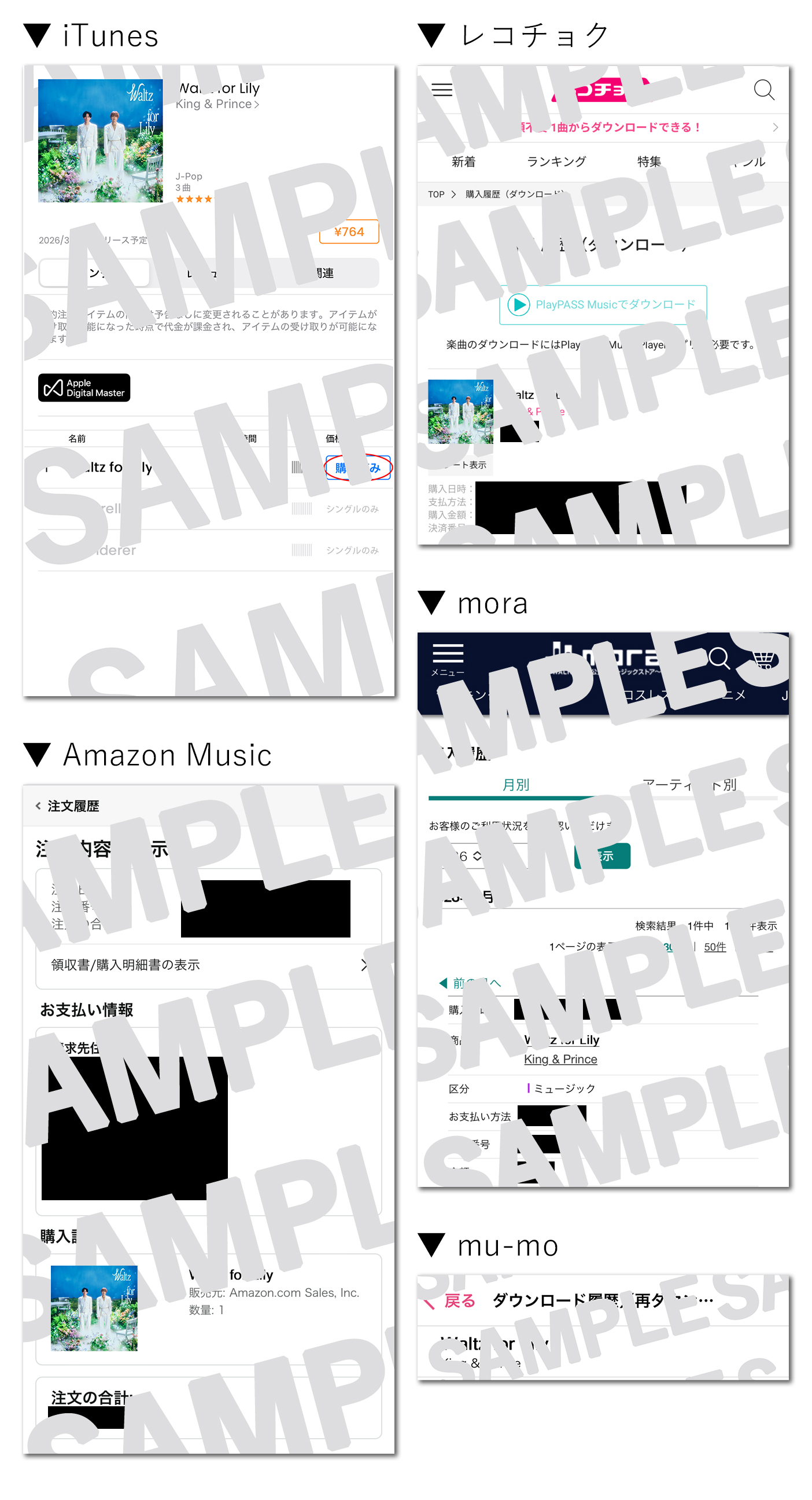DSP別スクリーンショットサンプル