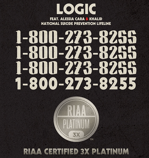 「1-800-273-8255」が全米でトリプル・プラチナムに認定！