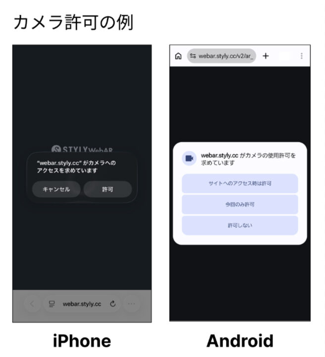 カメラの許可