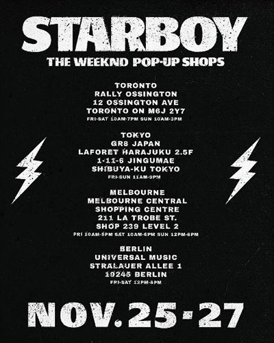 スターボーイ・ザ・ウィークエンド・ポップ・アップ・ショップ